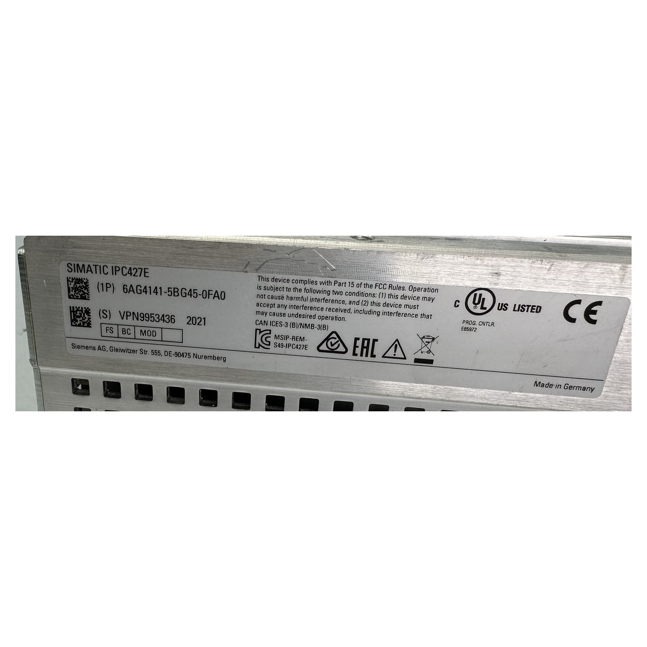 LK5219 Microbox Industrie PC IPC427E Siemens 6AG4141-5BG45-0FA0 2021_5