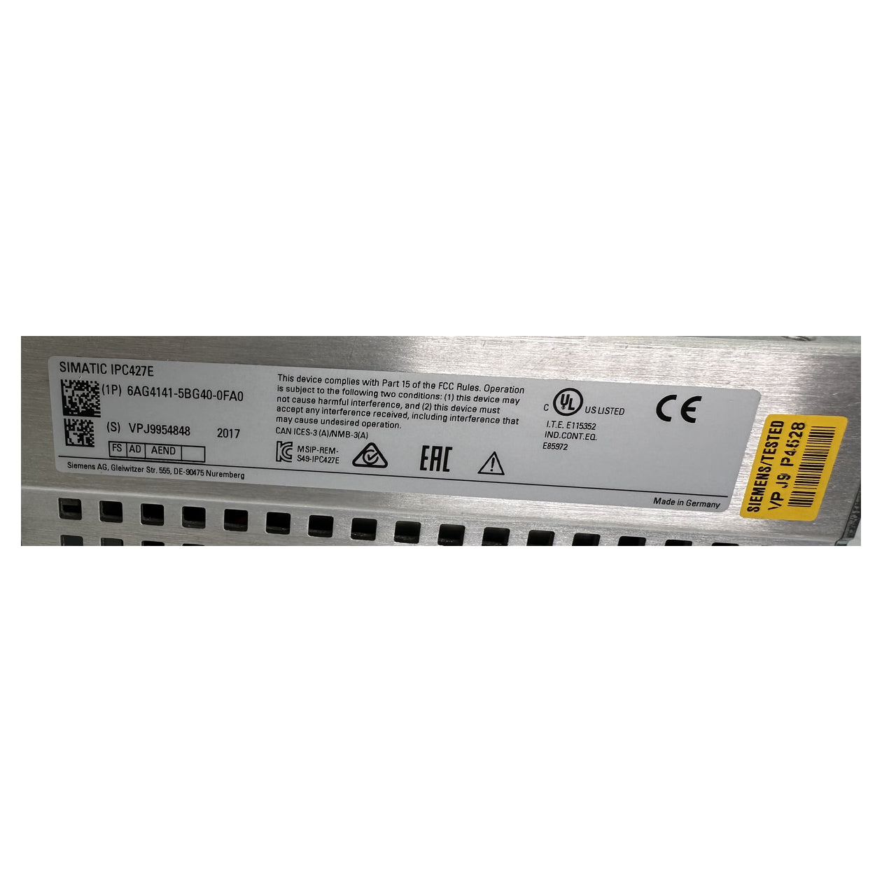 LK5220 Microbox Industrie PC IPC427E Siemens 6AG4141-5BG40-0FA0 2017_5