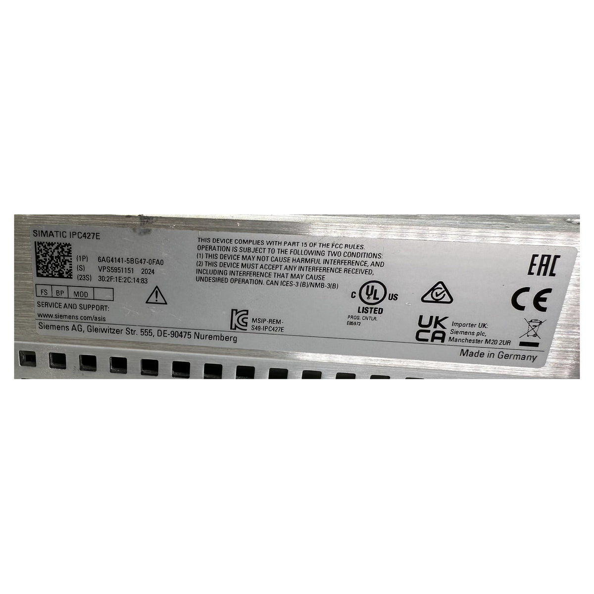 LK5222 Microbox Industrie PC IPC427E Siemens 6AG4141-5BG47-0FA0 2024_5
