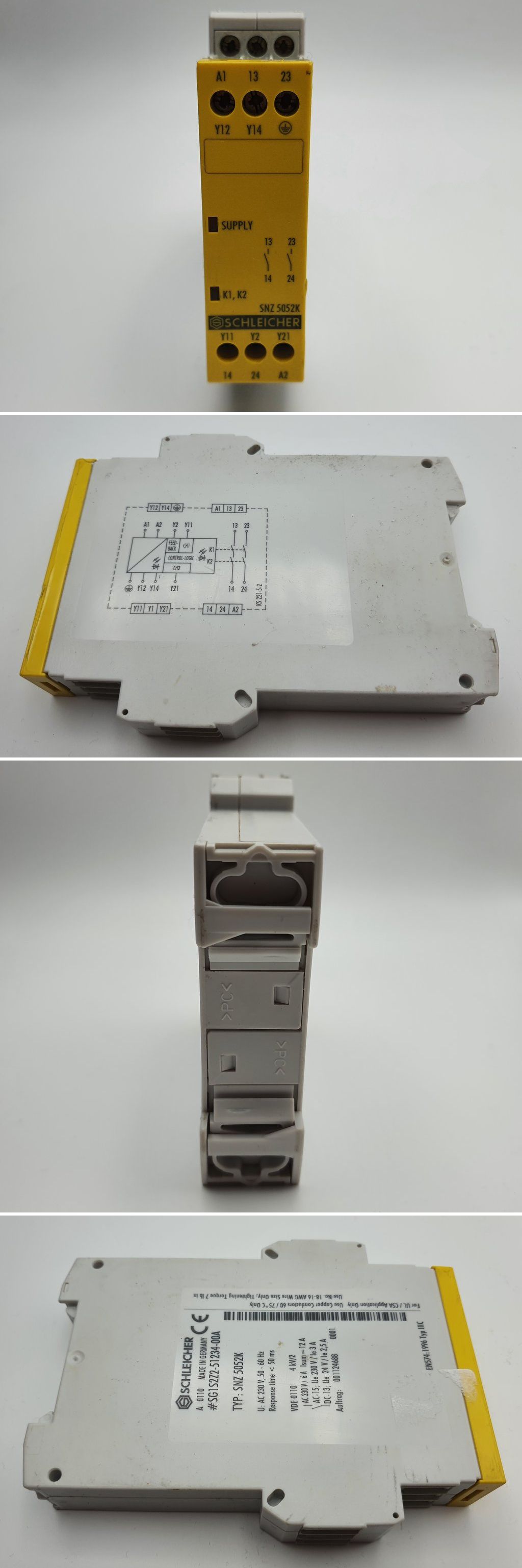 LK90 Sicherheitsrelais Schleicher SNZ 5052K 230V AC_2