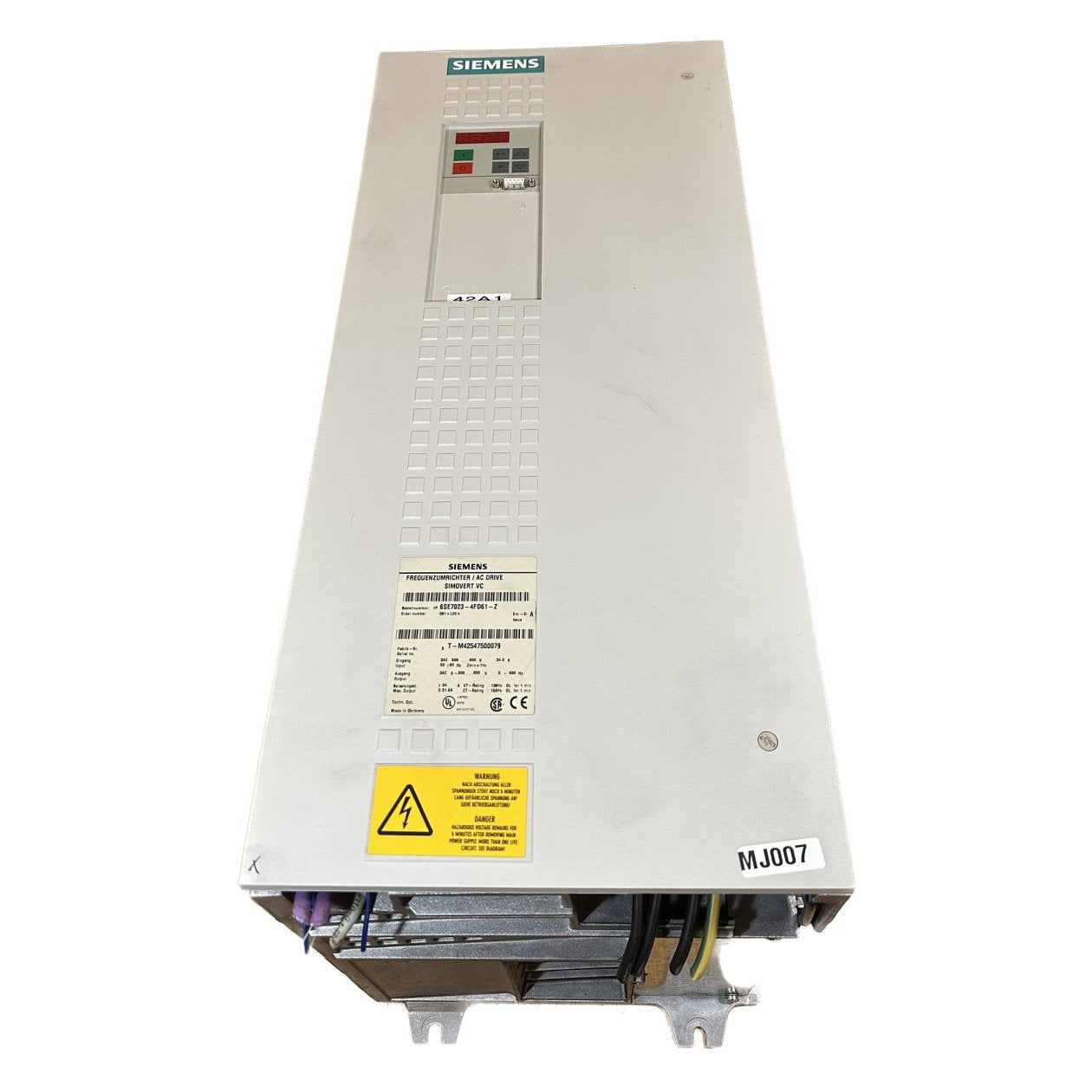 .MJ007 Frequenzumrichter Siemens 6SE7023-4FD61-Z 6SE7090-0XX84 Scharnier defekt