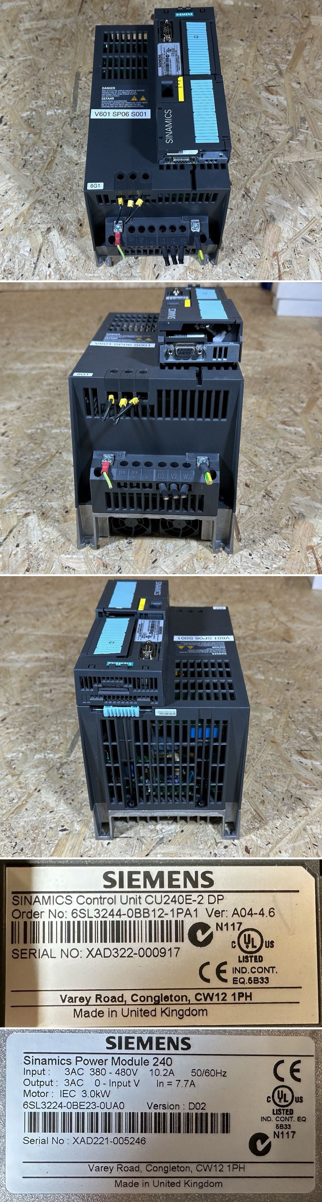 .MJ113 Frequenzumrichter Siemens 6SL3224-0BE23-0UA0 3KW 6SL3244-0BB12-1PA1