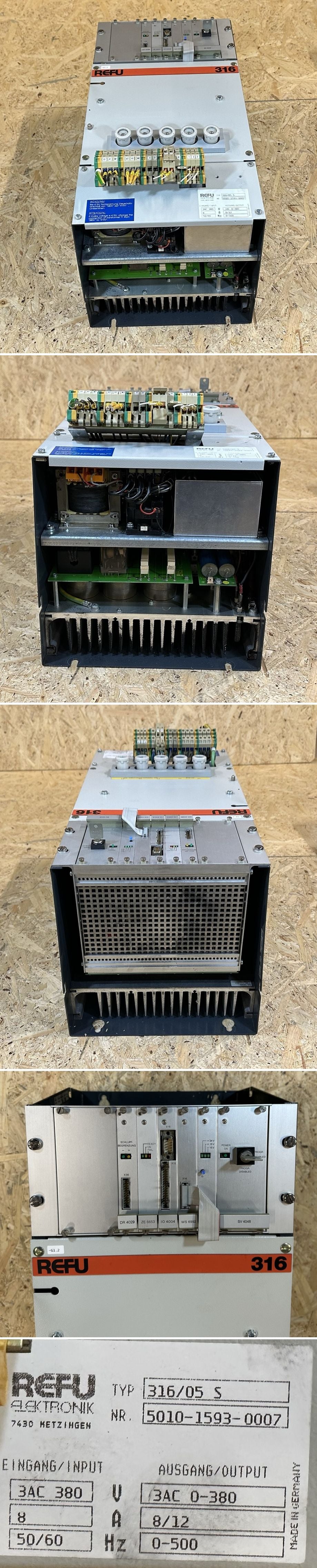 MJ118 Frequenzumrichter Refu 316/05 S 8/12A DR4029 ZE6653 IO4004 WS6992 SV4048