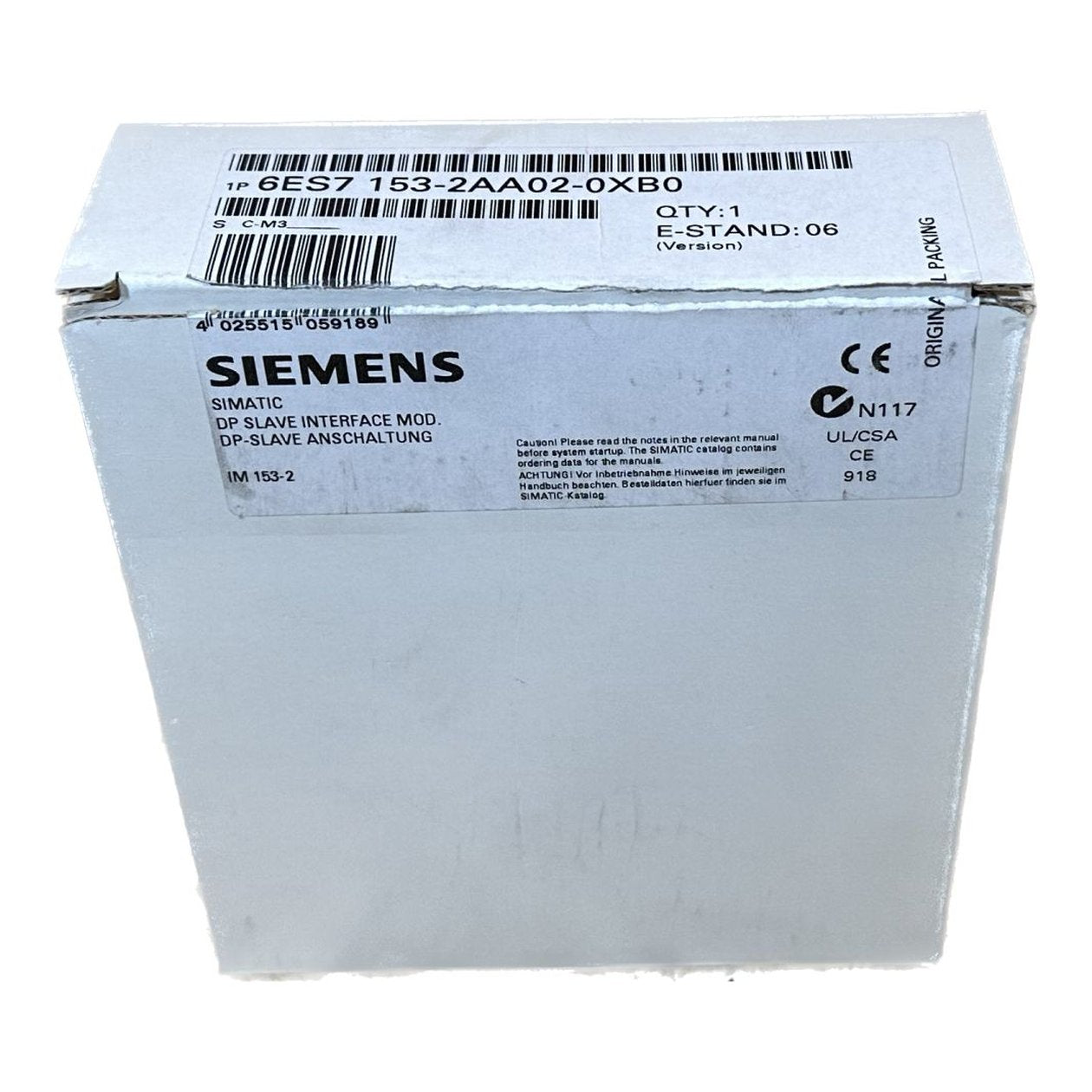 MJ262 Interface IM 153-2 Siemens 6ES7153-2AA02-0XB0 E6 Siegel offen