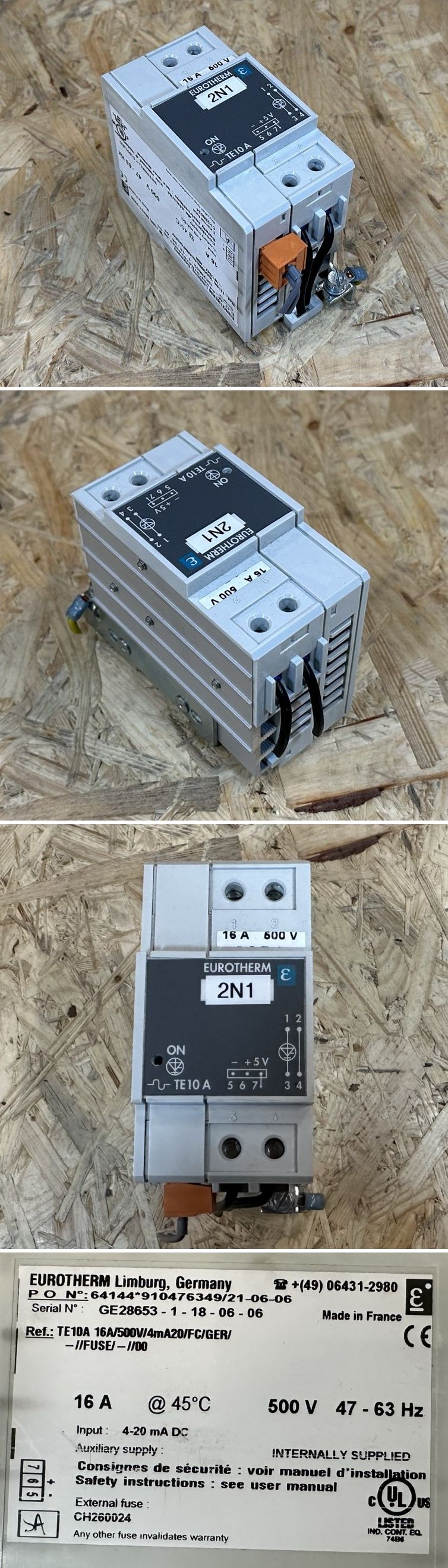 .MJ321 Thyristorschalter Thyristorsteller Eurotherm TE10 A 16A 500V