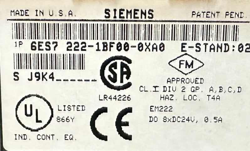 Siemens 6ES7 222-1BF00-0XA0-4