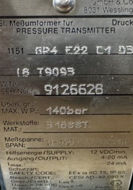 Rosemount 1151 GP4E22 C1 D3 I8 T9093-4