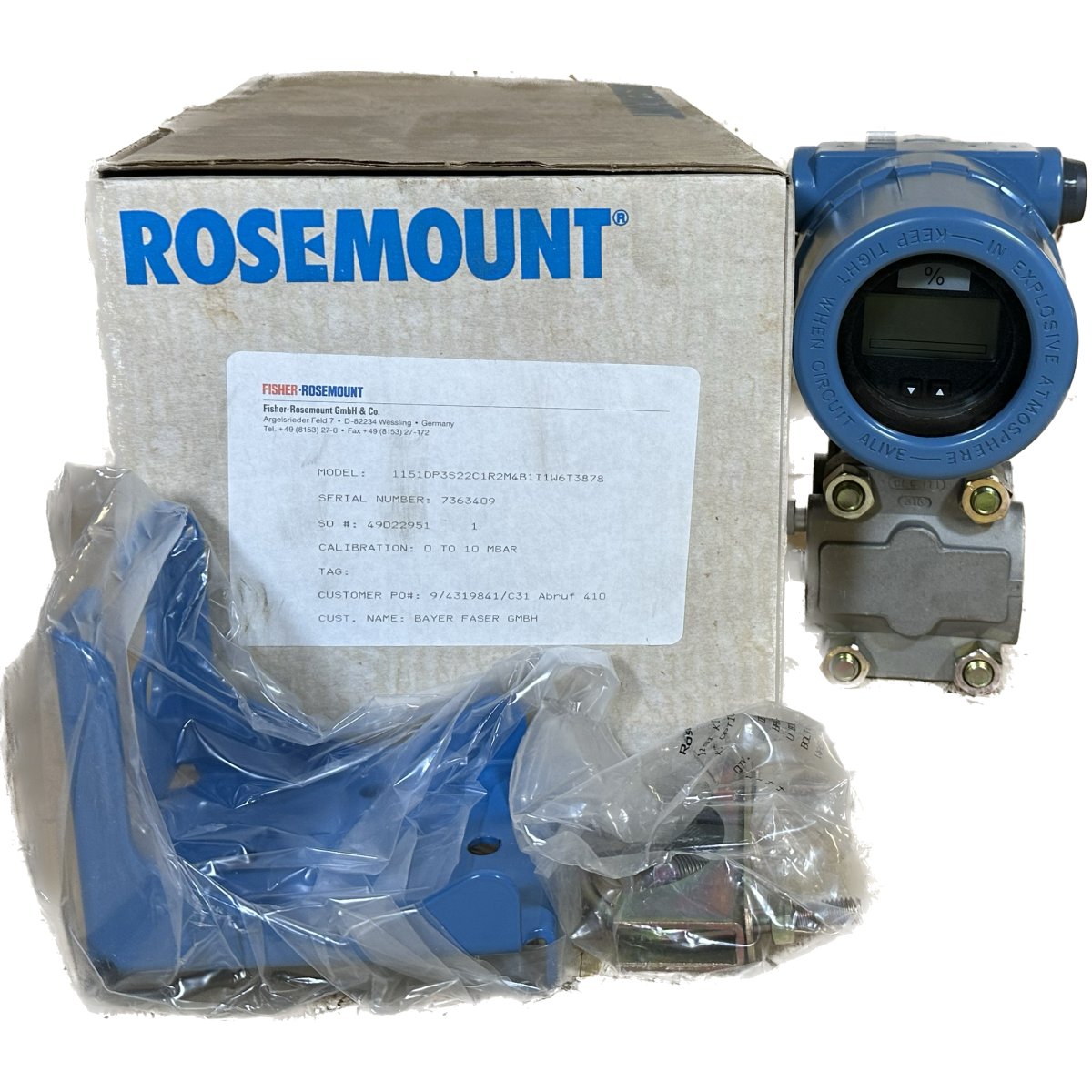 MJ716 Messumformer für Differenzdruck Rosemount 1151DP3S22C1R2M4I1W6T3878