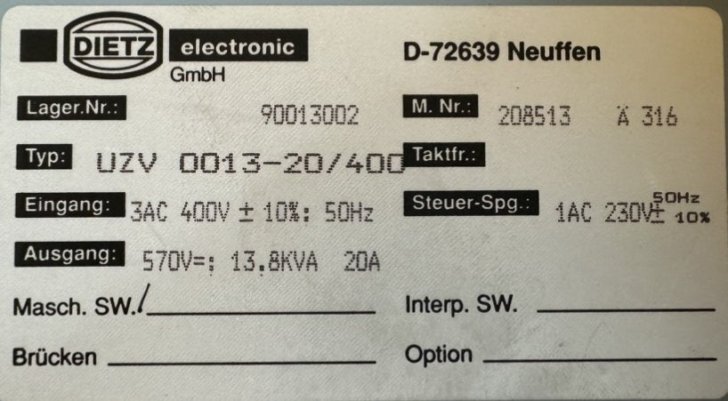 Dietz UZV0013-4