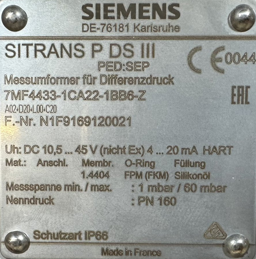 Siemens 7MF4433-1CA22-1BB6-Z1-4