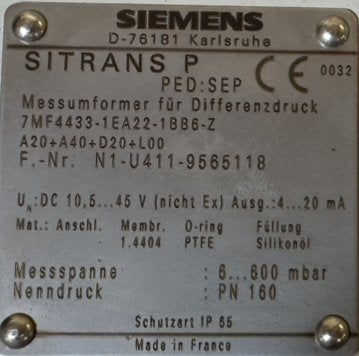 Siemens 7MF4433-1EA22-1BB6-Z-4