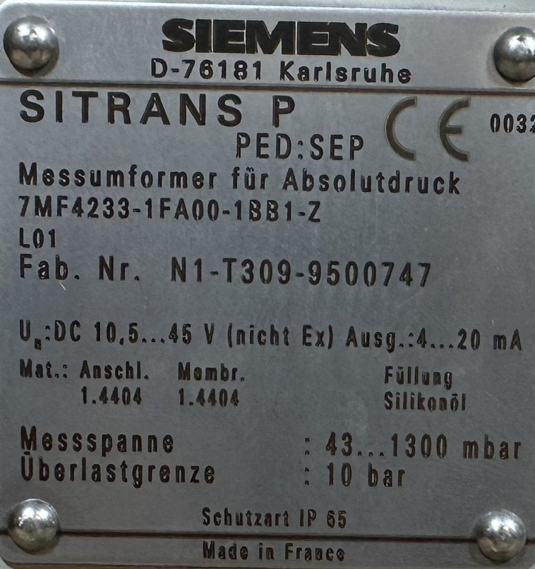 Siemens 7MF4233-1FA00-1BB1-Z-4