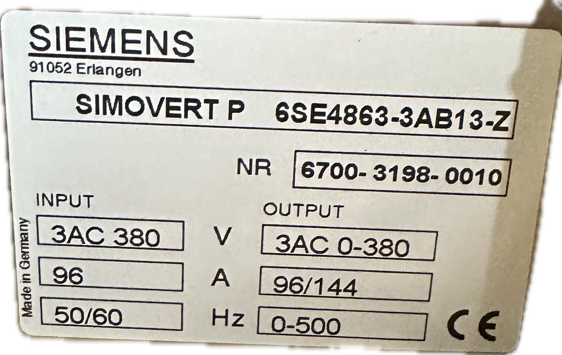 Siemens 6SE4863-3AB13-Z-4