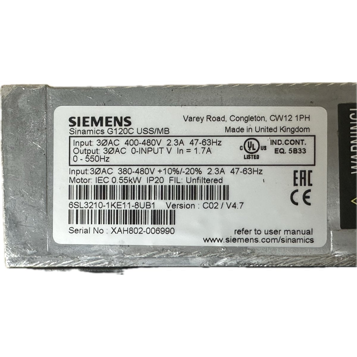 Siemens 6SL3210-1KE11-8UB1-4