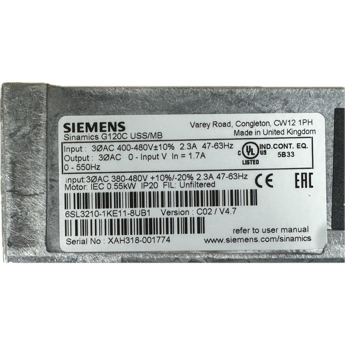 Siemens 6SL3210-1KE11-8UB11-4