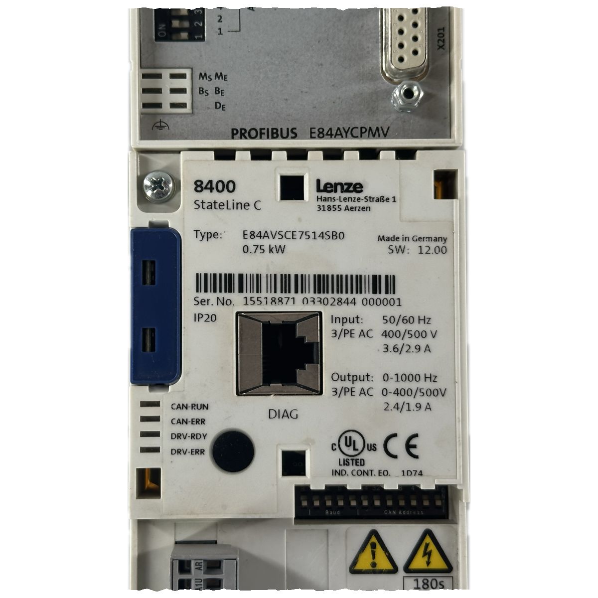 NJ025 Frequenzumrichter Lenze E84AVSCE7514SB0 0,75kW_4