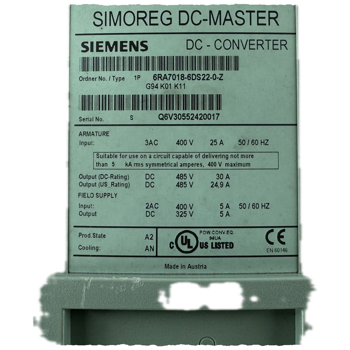 NJ051 Frequenzumrichter Siemens 6RA7018-6DS22-0_4