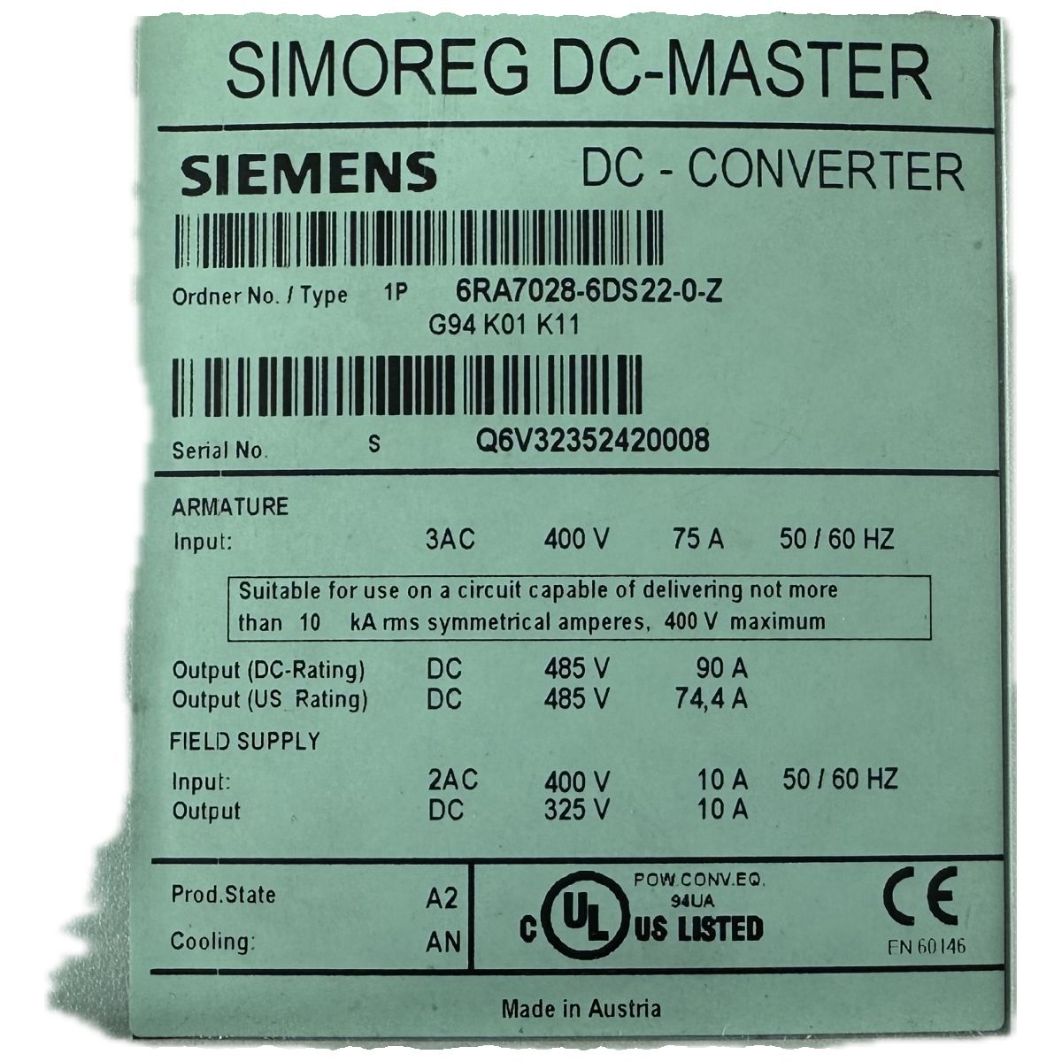 NJ052 Frequenzumrichter Siemens 6RA7028-6DS22-0_4