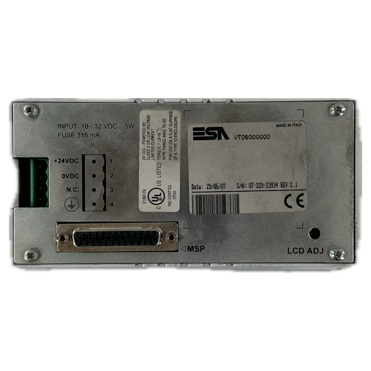 NJ065 Bedienpanel ESA VT60 VT06000000 Rev2.1_3