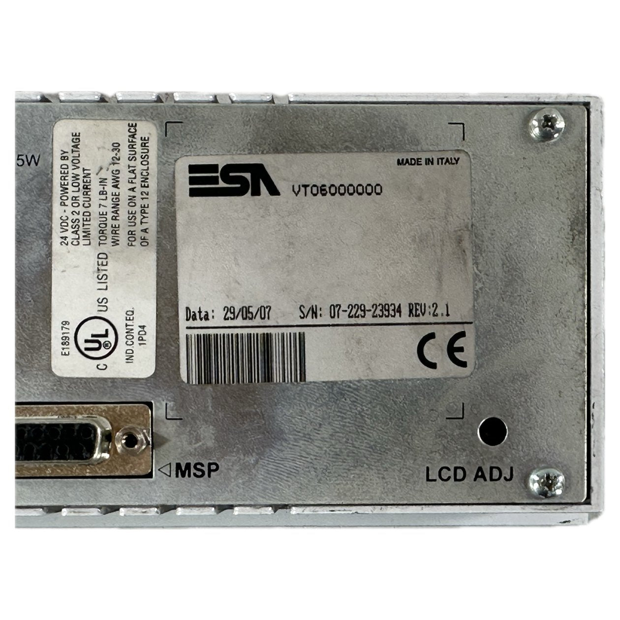 NJ065 Bedienpanel ESA VT60 VT06000000 Rev2.1_4