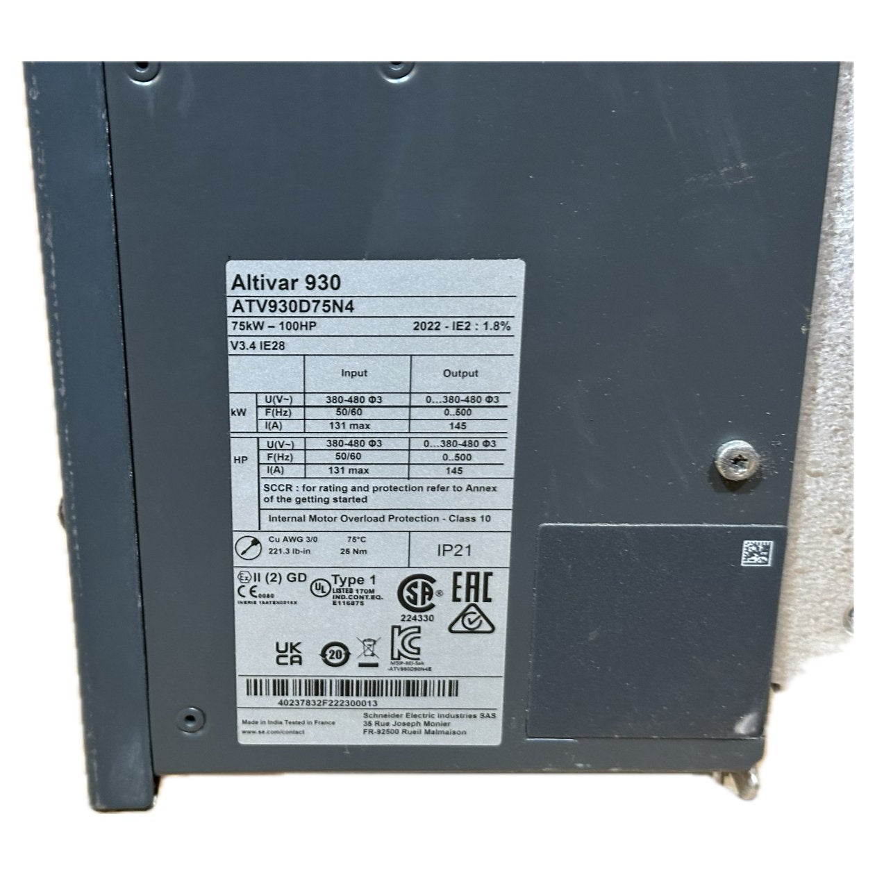 NJ072 Frequenzumrichter Schnieder Altivar 930 ATV930D75N4 75kW_4