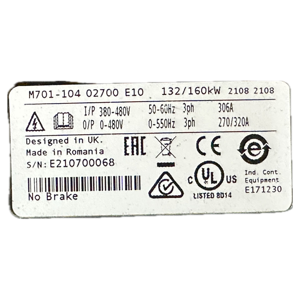 NJ083 Frequenzumrichter Emerson M701-104 02700 E10 160kW_4