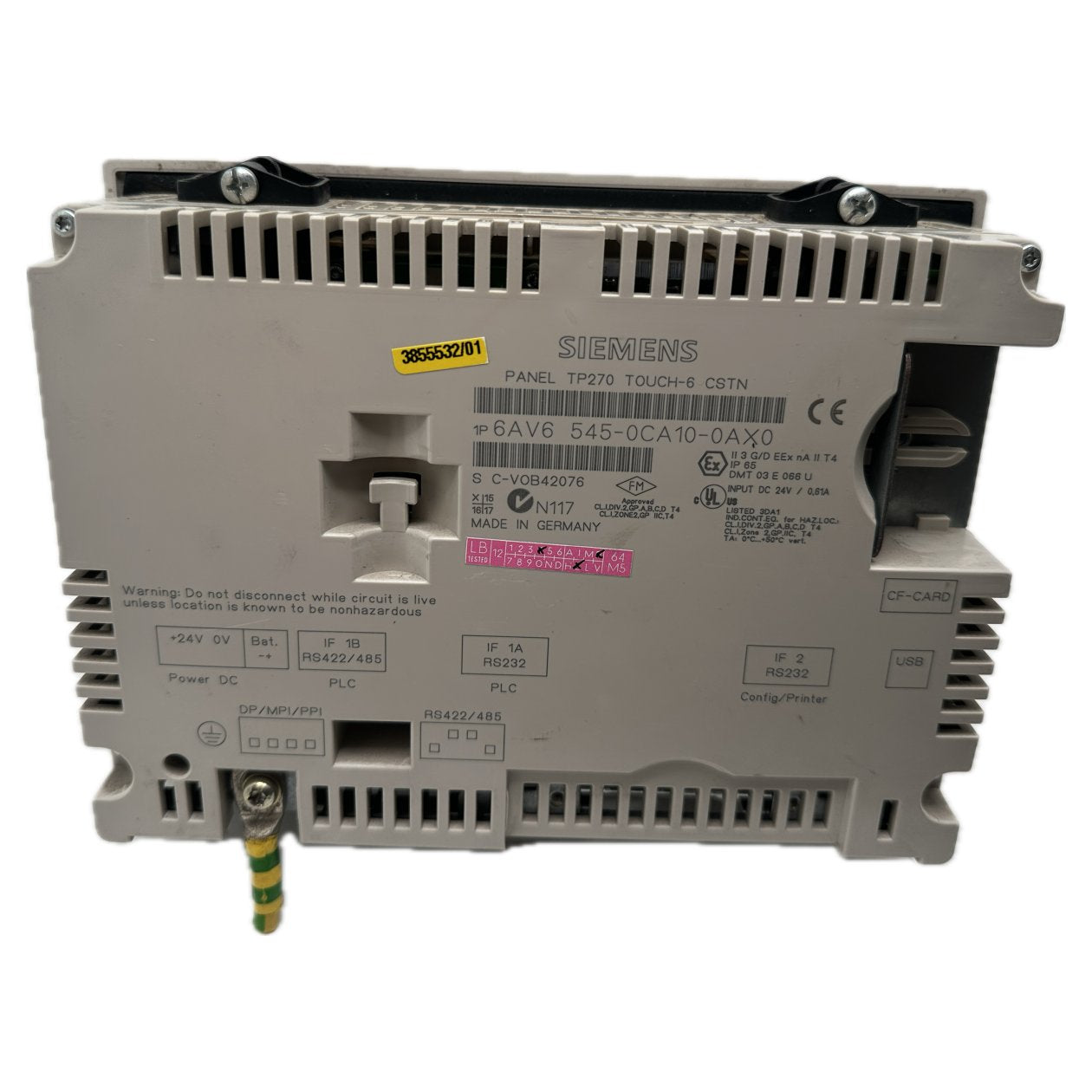 NJ143 Bedienpanel TP270 Siemens 6AV6545-0CA10-0AX0 E14 Gehäuse beschädigt_3