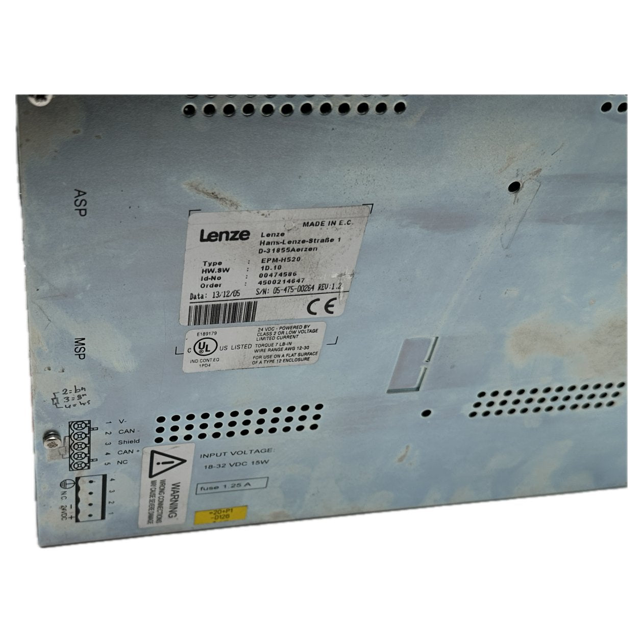 NJ146 Bedienfeld Lenze EPM-H520 Display Kratzer_3