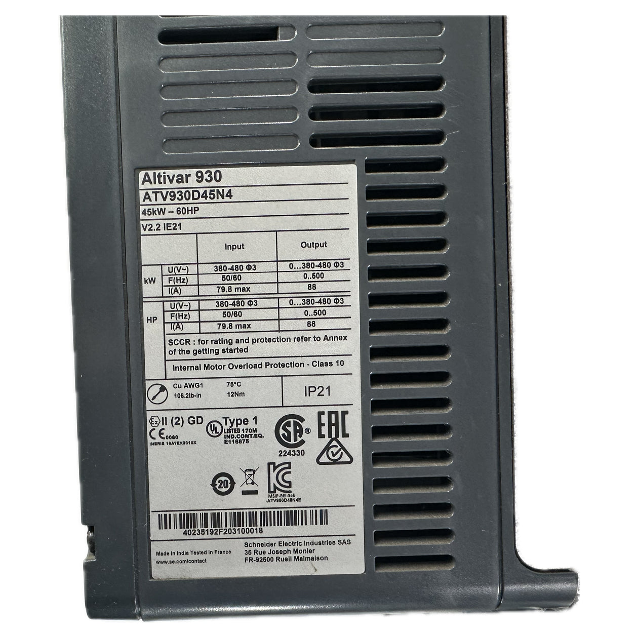 NJ207 Frequenzumrichter Altivar 930 Schneider ATV930D45N4_4