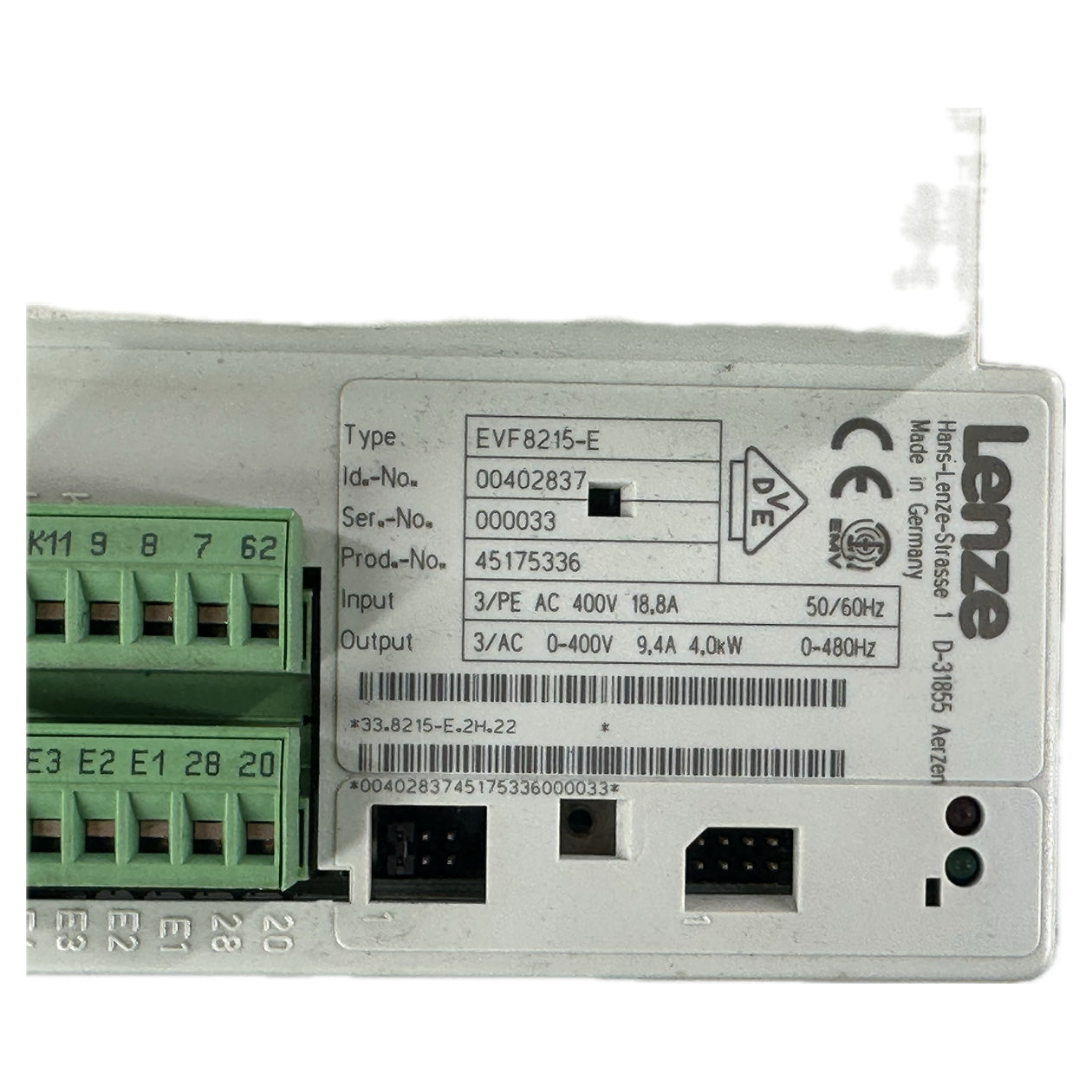NJ262 Frequenzumrichter Lenze EVF8215-E .2H.22 4,0kW_4
