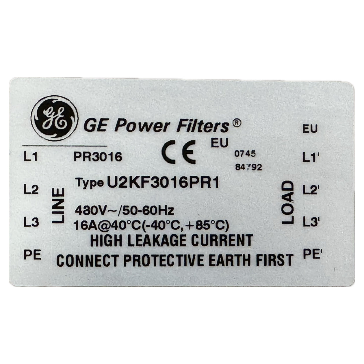 NJ317 Netzfilter General Electric U2KF3016PR1_4