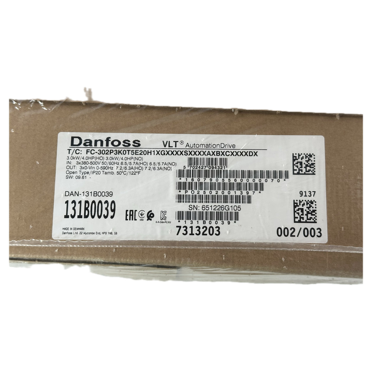 NJ320 Frequenzumrichter Danfoss FC-302P3K0T5E20H1XGXXXXSXXXXAXBXCXXXXDX OVP_4