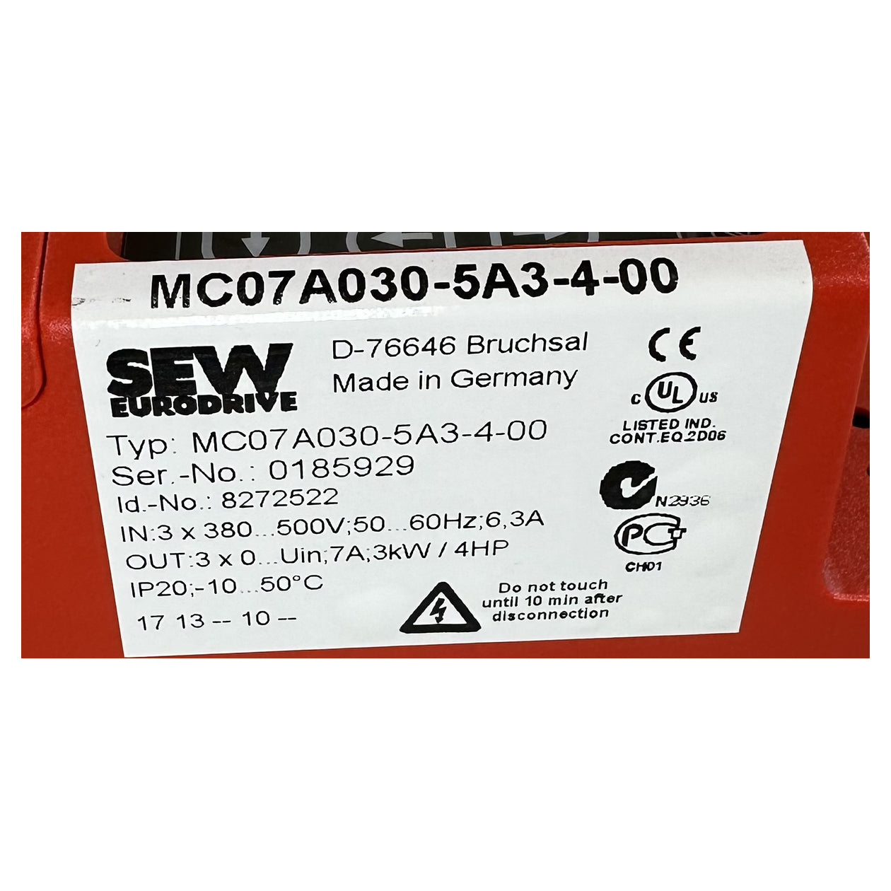 NJ332 Frequency Converter SEW MC07A030-5A3-4-00 0185929 3KW_5