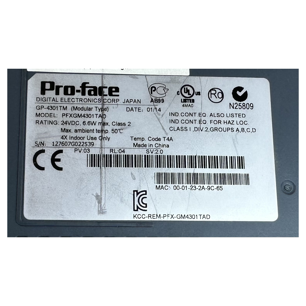 NJ382 Display und CPU Modul Pro-Face GP-4301TM PFXGM4301TAD_4