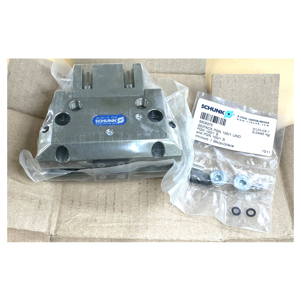 NJ438 2 Finger Parallelgreifer Schunk PGN 100/1 AS 0370402 Hub 10mm 1180Nm ovp_2