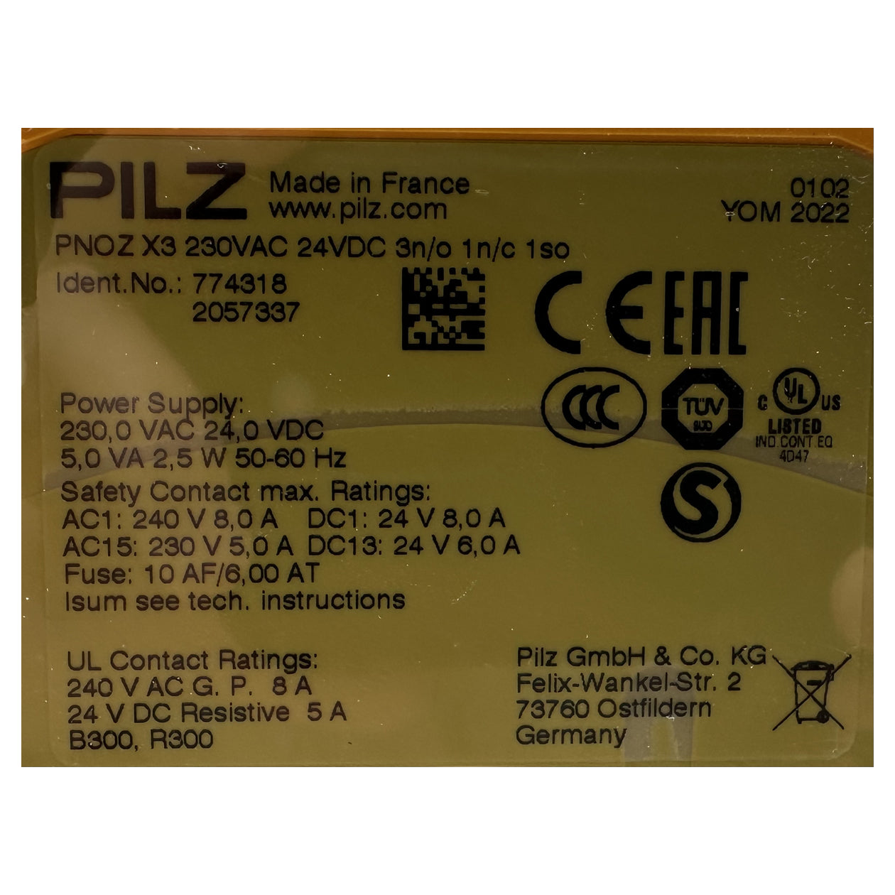 NJ517 Sicherheitsrelais Pilz PNOZ X3 774318_3