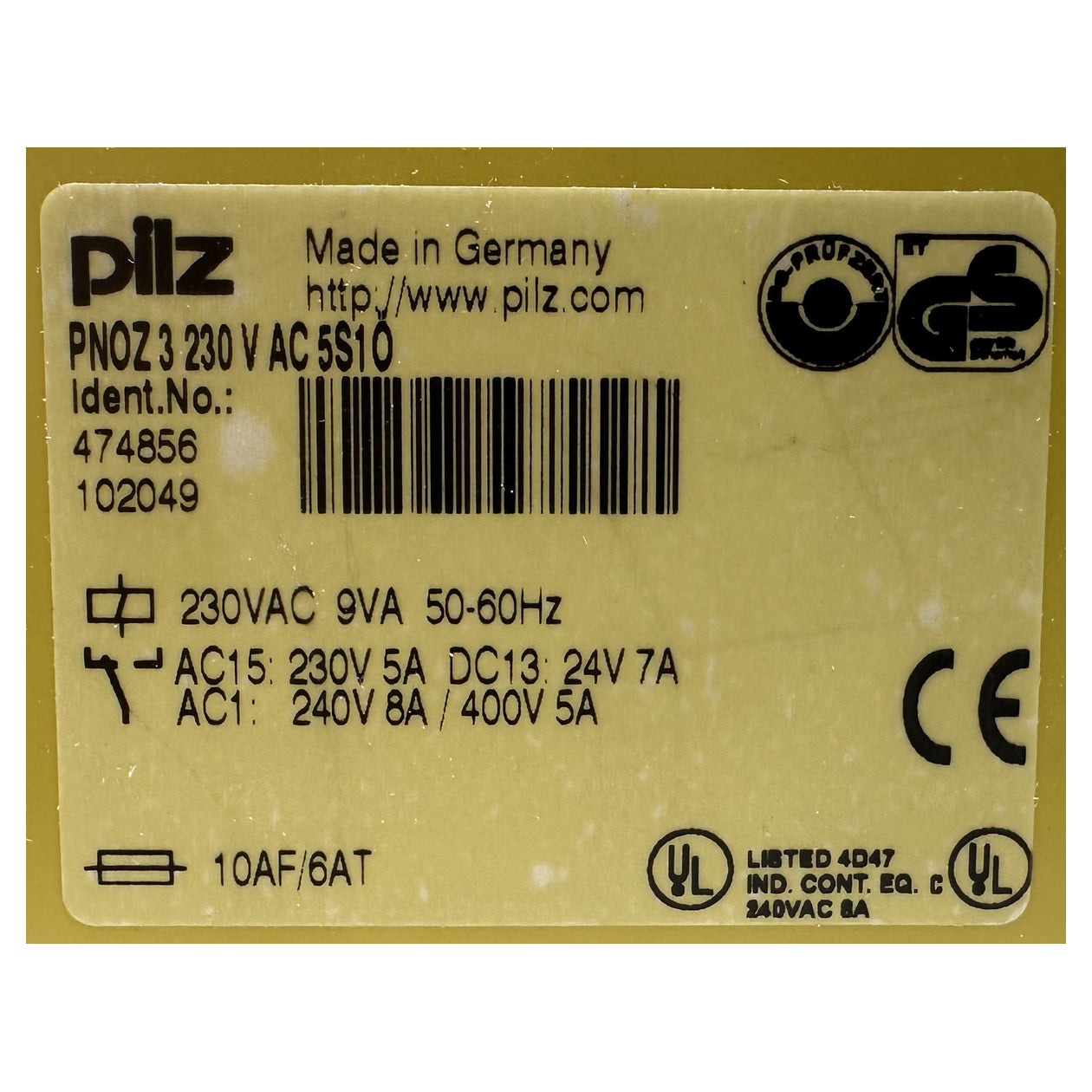 NJ518 Sicherheitsrelais Pilz PNOZ 3 230 V AC 474856 OVP_5