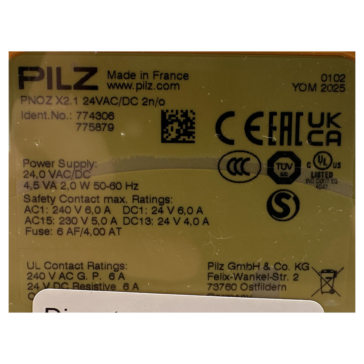 NJ529 Sicherheitsrelais Pilz PNOZ X2.1 24VAC/DC 2n/o_4