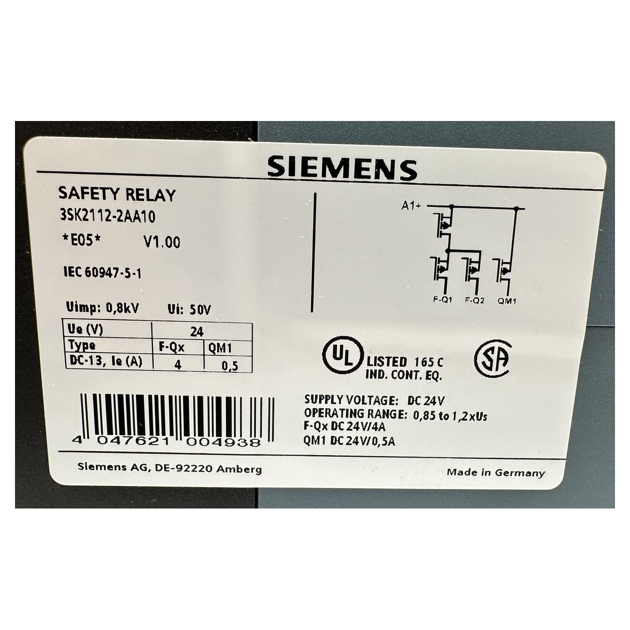 NJ544 Safety Relay Siemens 3SK2112-2AA10 OVP_4