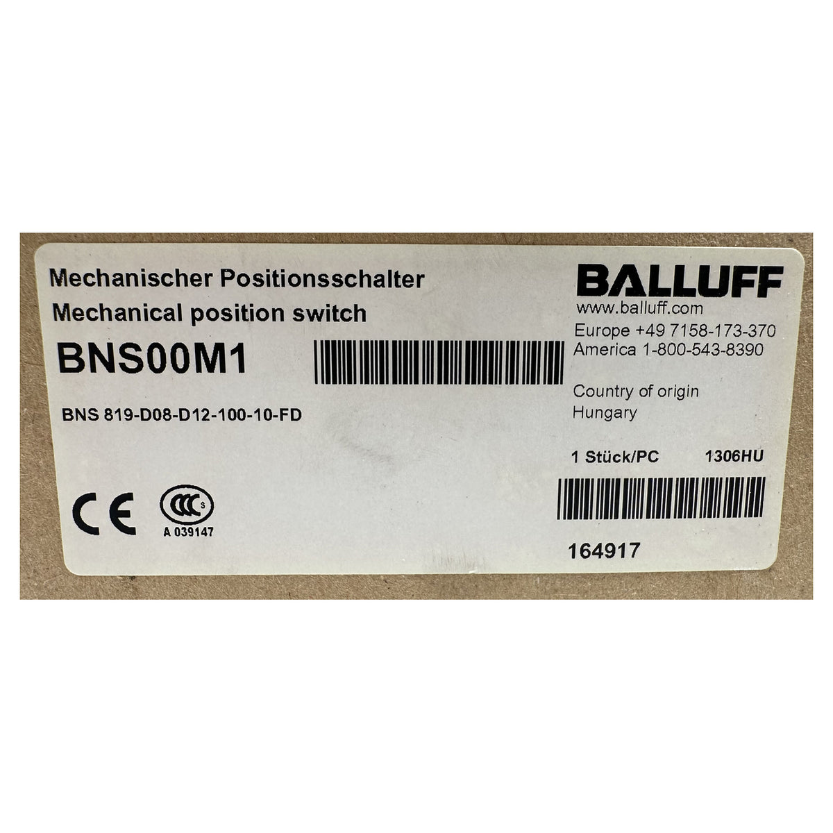 NJ548 series position switch Balluff BNS 819-D08-D12-100-10-FD BNS00M1 OVP_6