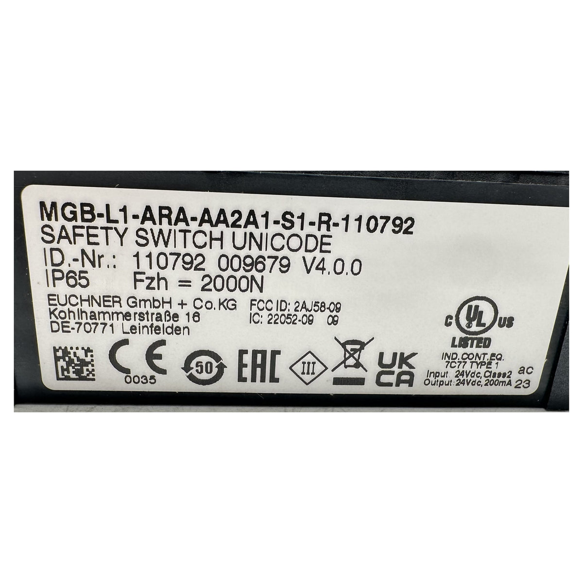 NJ554 safety switch Unicode Euchner MGB-L1-ARA-AA2A1-S1-R-110792 OVP_4