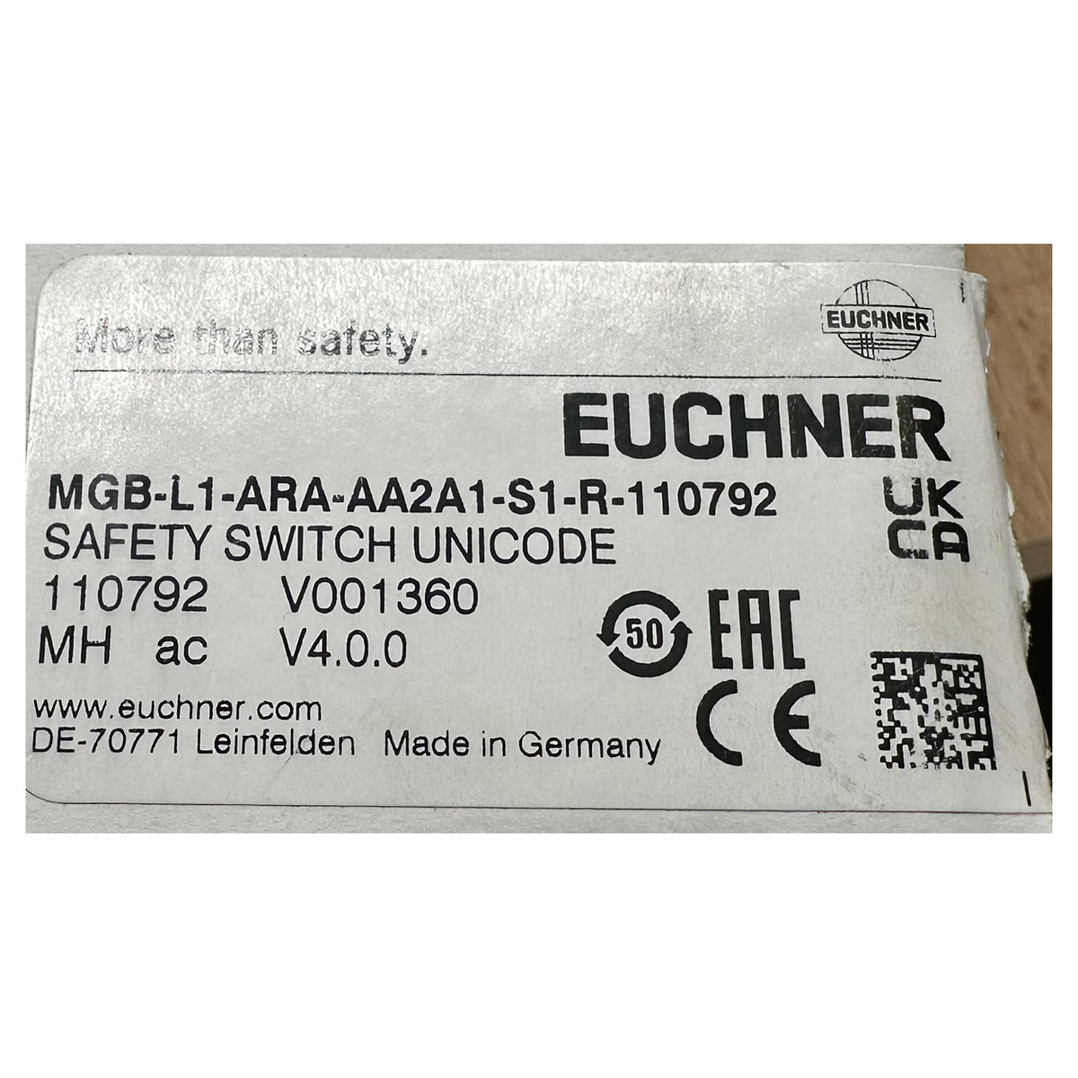 NJ554 safety switch Unicode Euchner MGB-L1-ARA-AA2A1-S1-R-110792 OVP_5