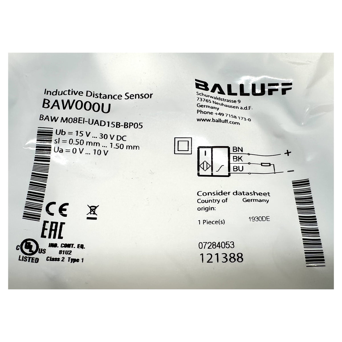 NJ555 Inductive Distance Sensor Balluff BAW M08EI-UAD15B-BP05 OVP_3