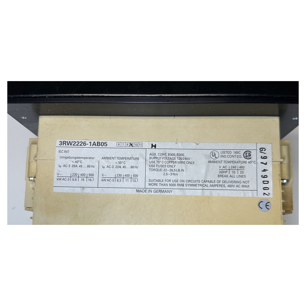 NJ620 Softstarter Sanftstarter Siemens 3RW2226-1AB05 15KW_4