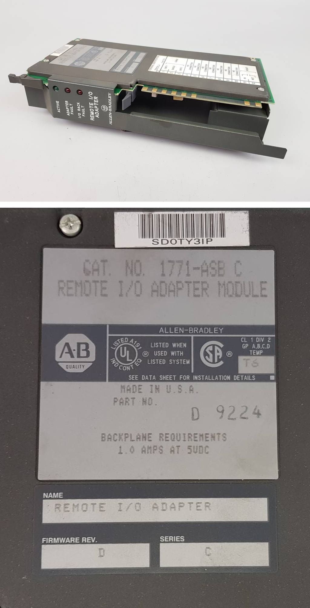 PP4536 Remote I/O Adapter Allen Bradley 1771-ASB