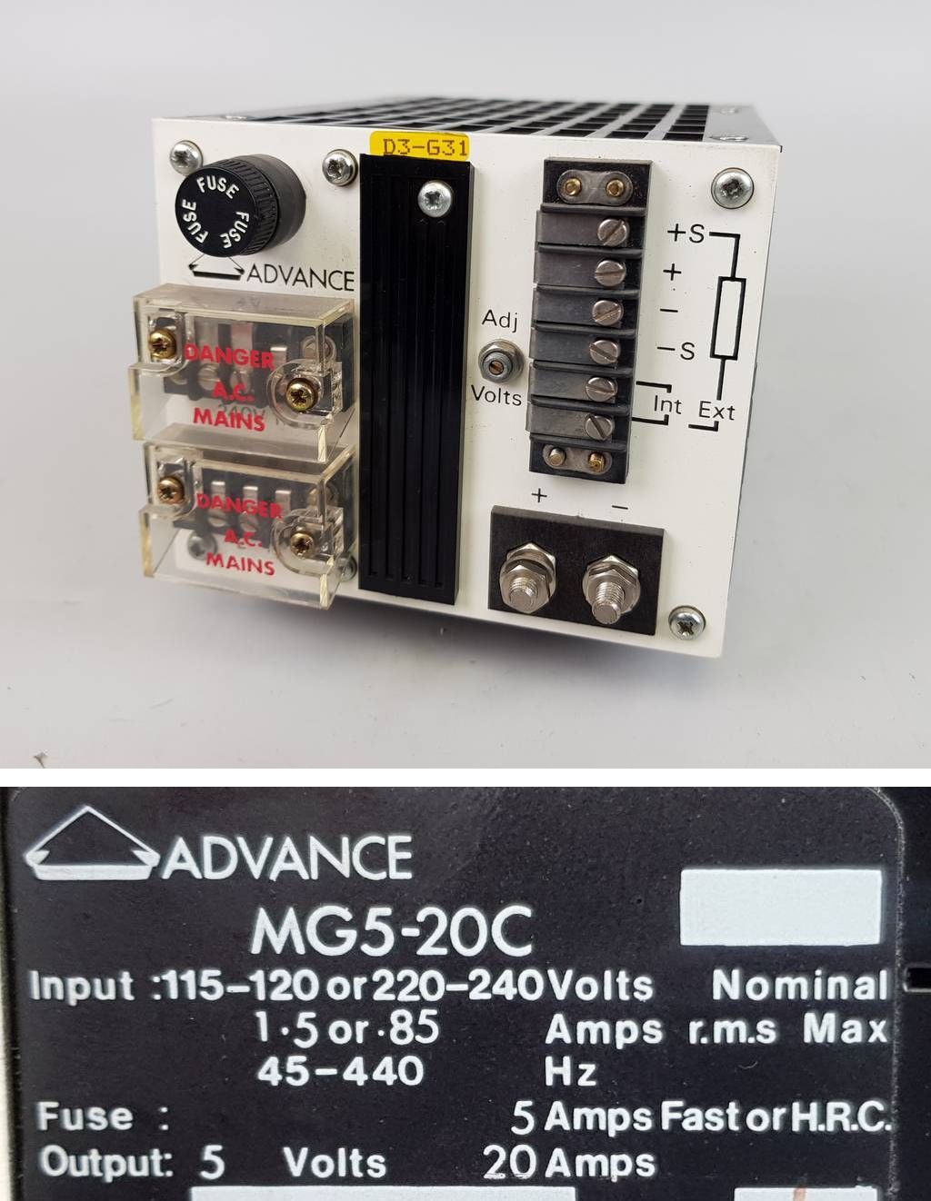 PP4839 Power Supply Advance MG5-20C 5V DC 20A