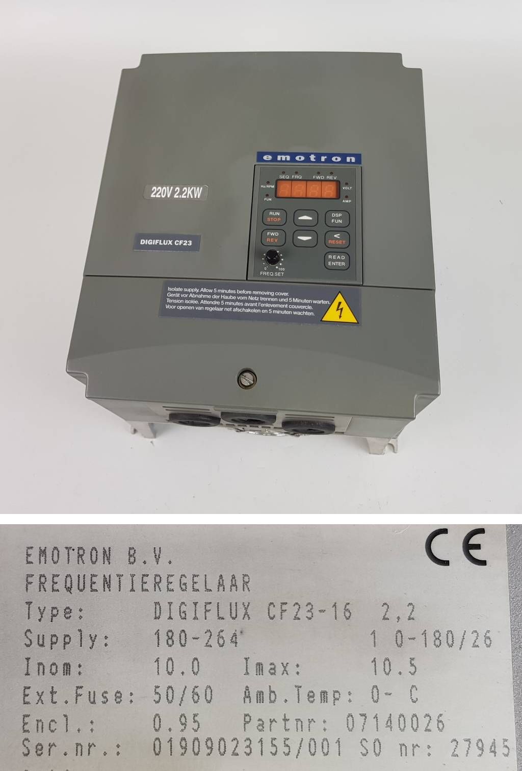PP4860 Frequenzumrichter Emotron Digiflux CF23-16 2,2KW