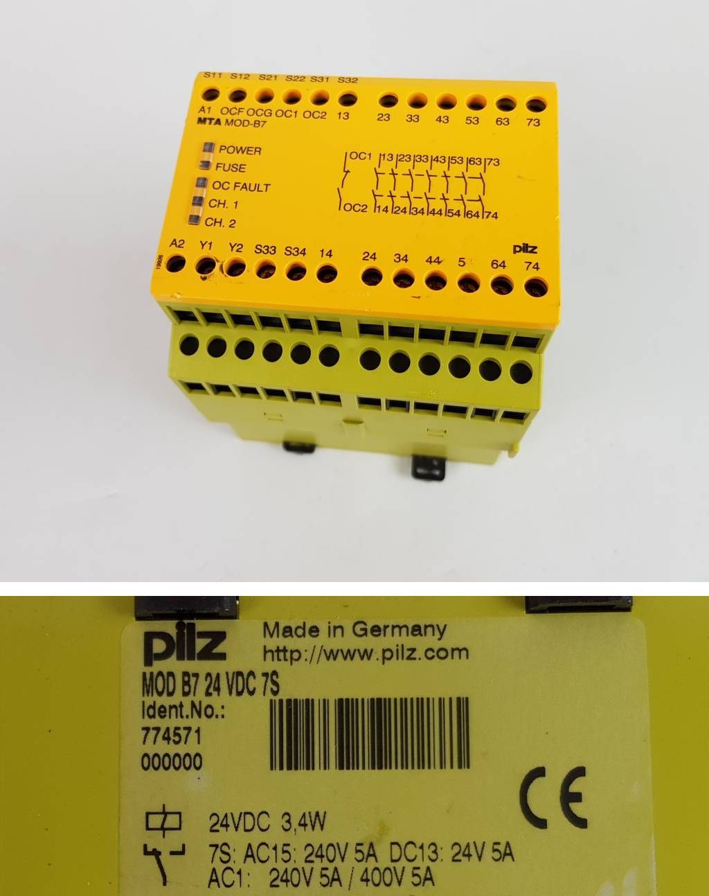 PP4883 Sicherheitsschaltgerät Pilz MOD B7 774571 24V DC Spule