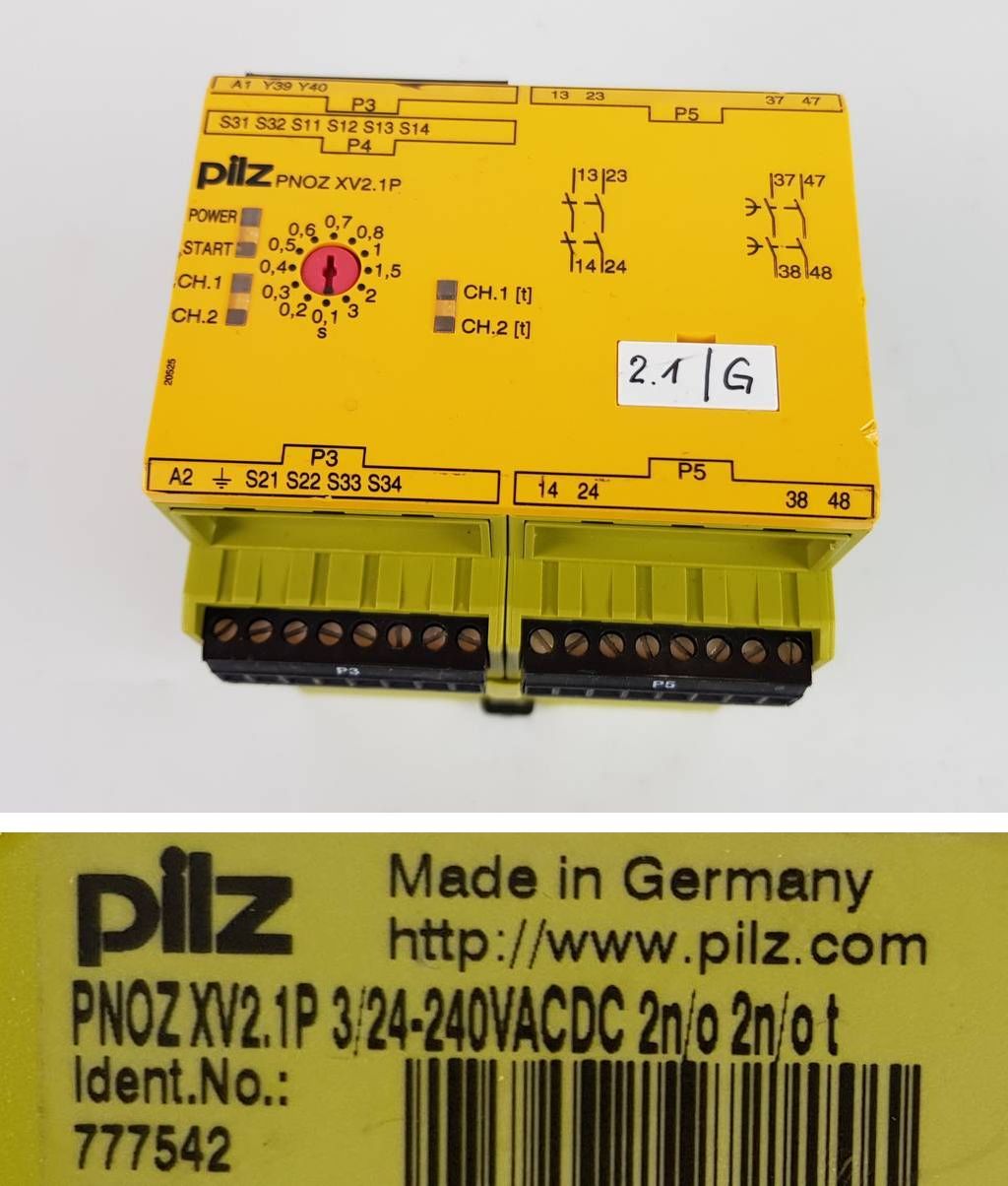 PP4909 Sicherheitsrelais Pilz PNOZ XV2.1P 777542 Spule 24-240V AC/DC