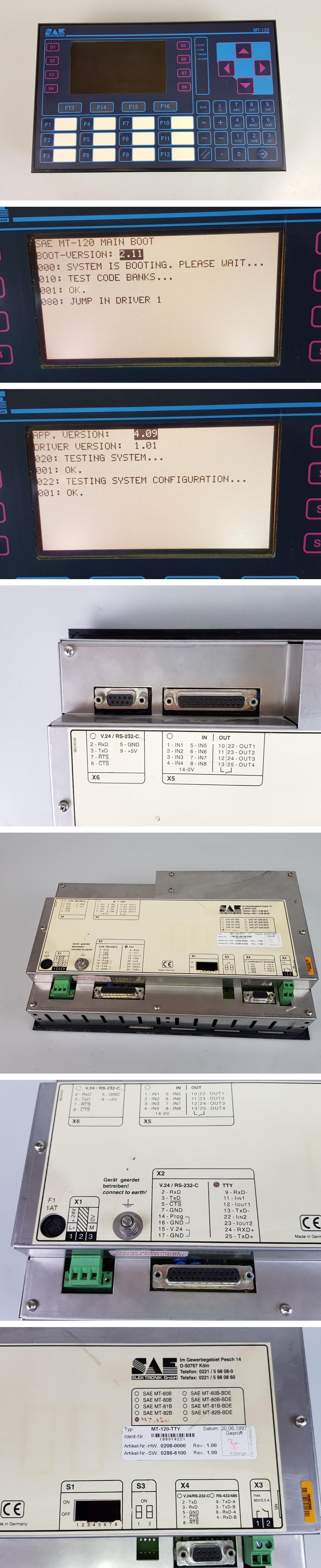 PP5998 Panel SAE MT-120-TTY 0208-0000 MT 120 Rev 1.00_2